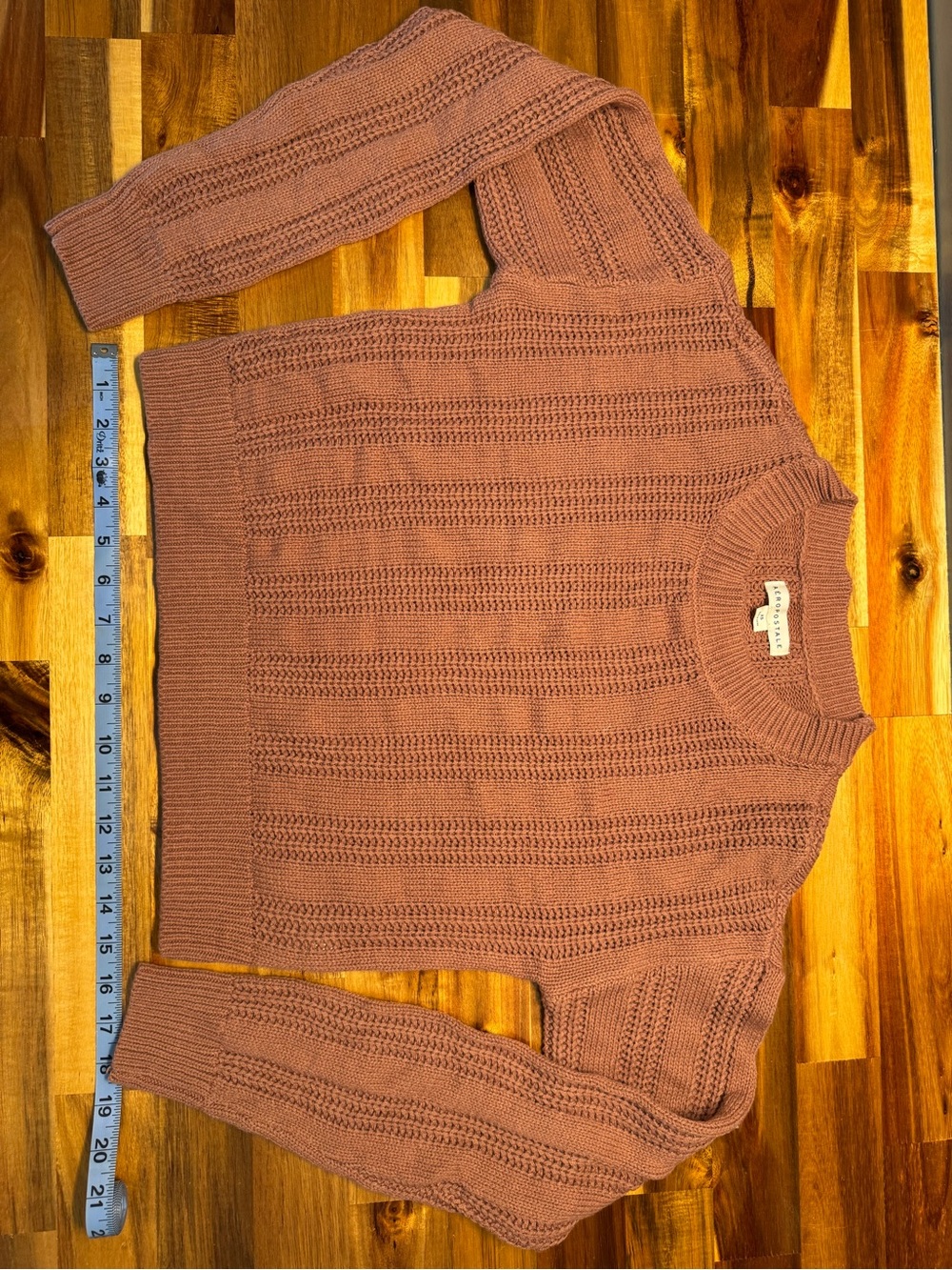 Aeropostale Dusty Rose Cable Crewneck Sweater